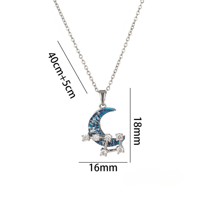 Wholesale Titanium Steel Planet Starry Sky Necklace JDC-NE-Kucai024