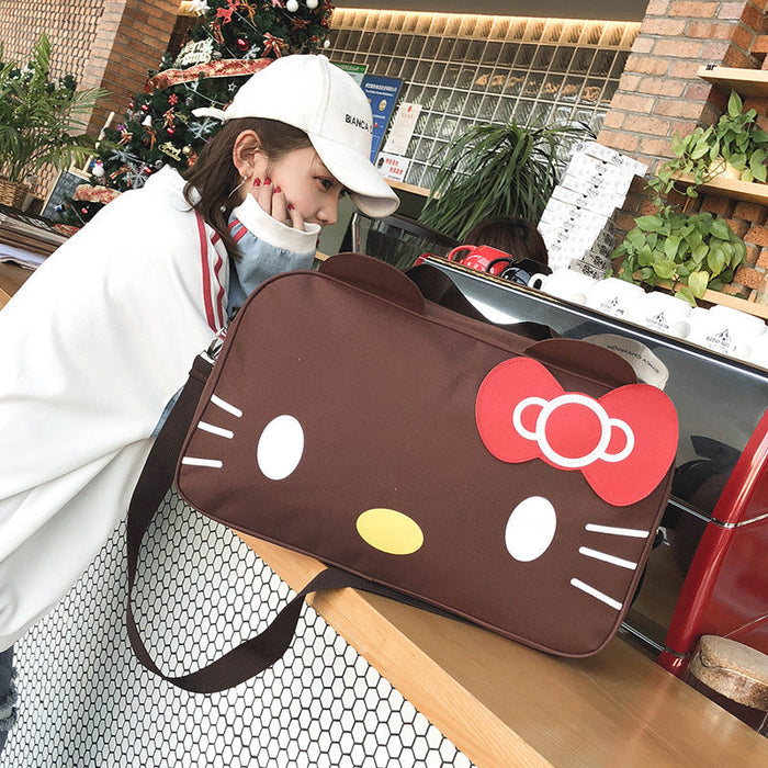 Wholesale Shoulder Bag Canvas Cartoon Cat Travel Storage Bag Handheld Diagonal (S) JDC-SD-Zihui001