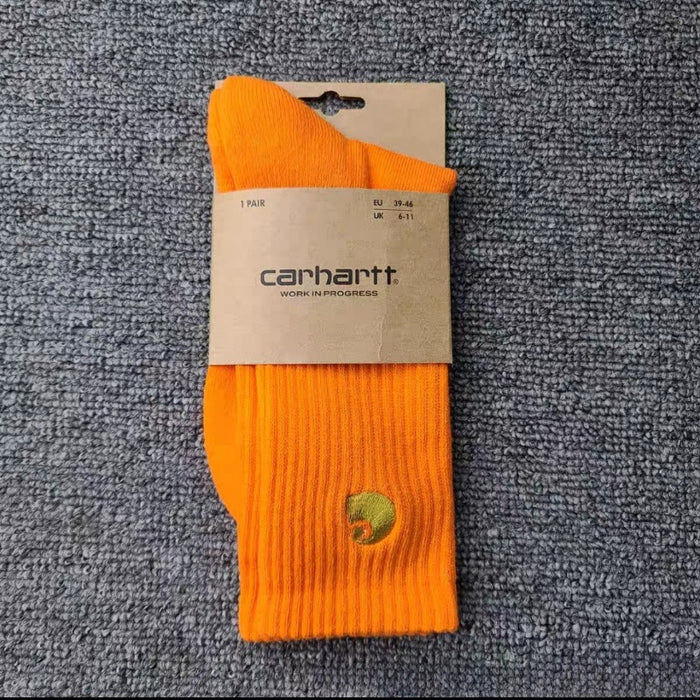 Wholesale Cotton Carhartt Terry Sole Embroidery Black and White Socks JDC-SK-Kuos005