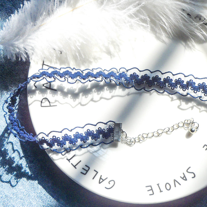 Wholesale Small niche design accessories temperament lace velvet wave girl necklace collarbone chain necklace for women