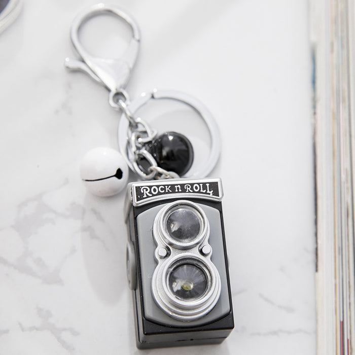 Wholesale retro LOMO camera keychain LED sounding luminous pendant