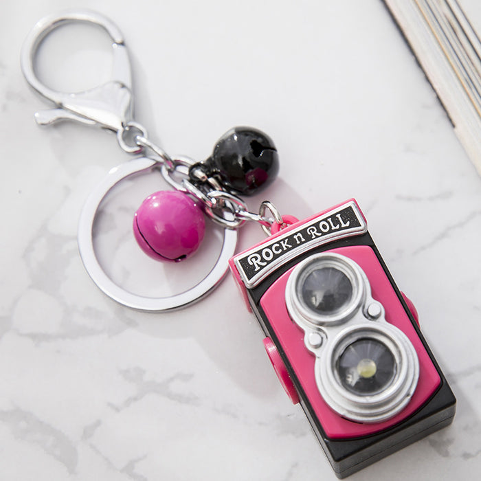 Wholesale retro LOMO camera keychain LED sounding luminous pendant