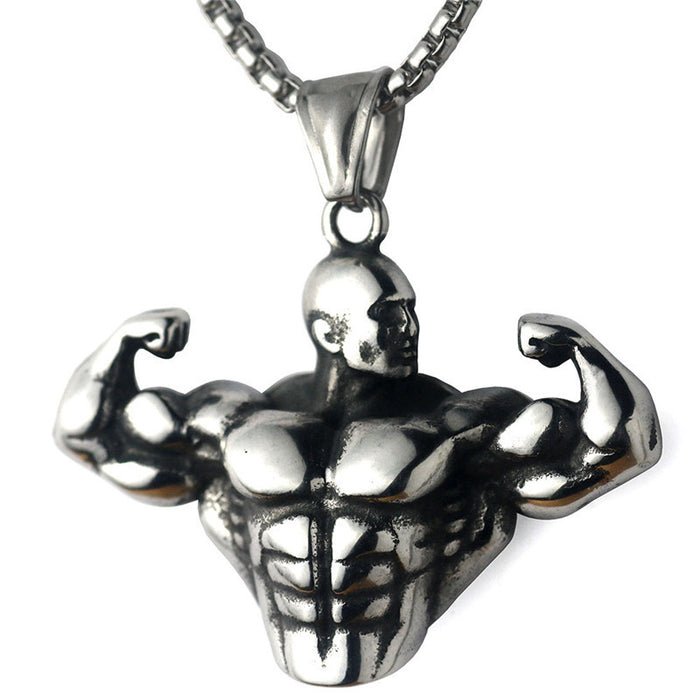 Wholesale Muscle pendant men's sports and fitness necklace