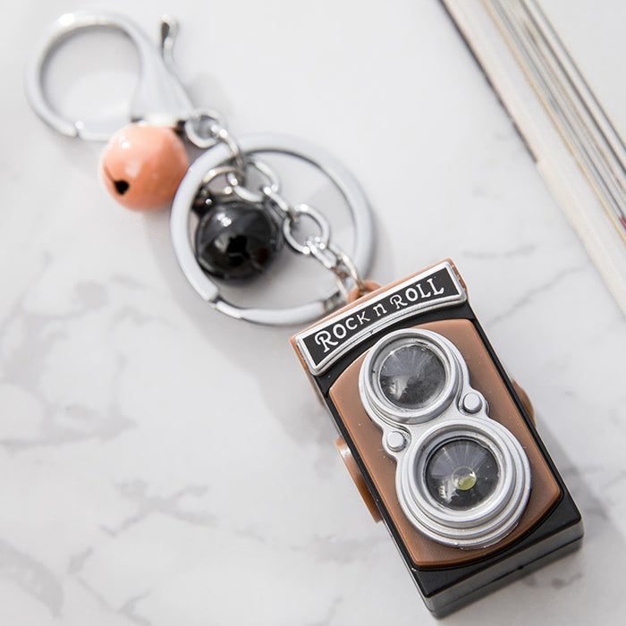 Wholesale retro LOMO camera keychain LED sounding luminous pendant