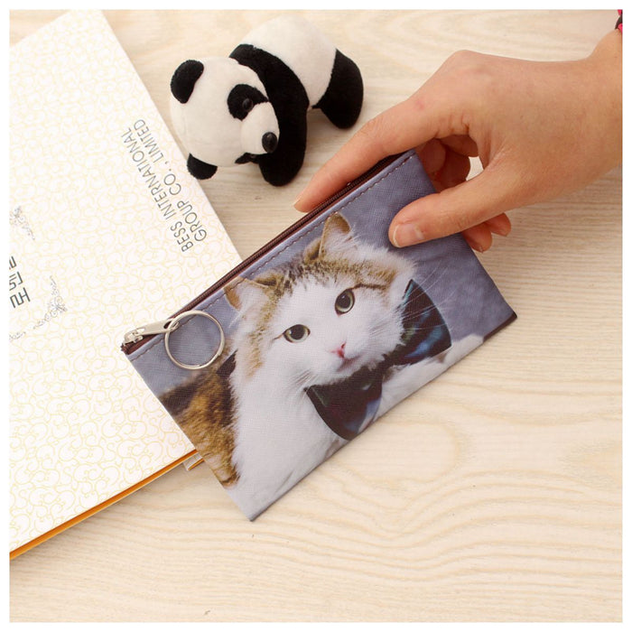 Wholesale New Cat Coin Purse Cartoon Kitten Student Thin Wallet Japanese and Korean Trend Personality Key Bag Small Square Bag JDC-WT-QW010