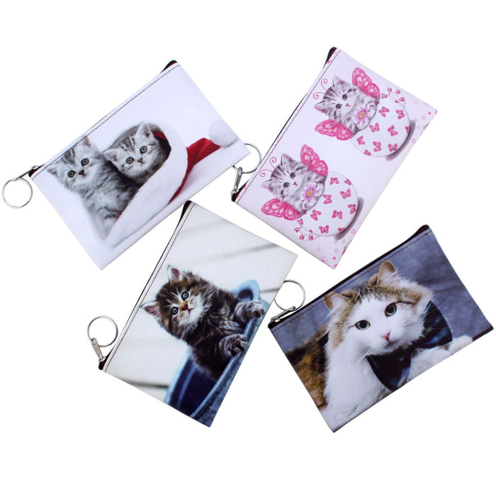 Wholesale New Cat Coin Purse Cartoon Kitten Student Thin Wallet Japanese and Korean Trend Personality Key Bag Small Square Bag JDC-WT-QW010