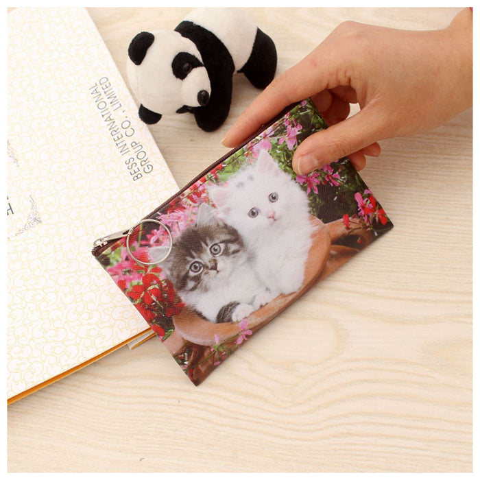 Wholesale New Cat Coin Purse Cartoon Kitten Student Thin Wallet Japanese and Korean Trend Personality Key Bag Small Square Bag JDC-WT-QW010