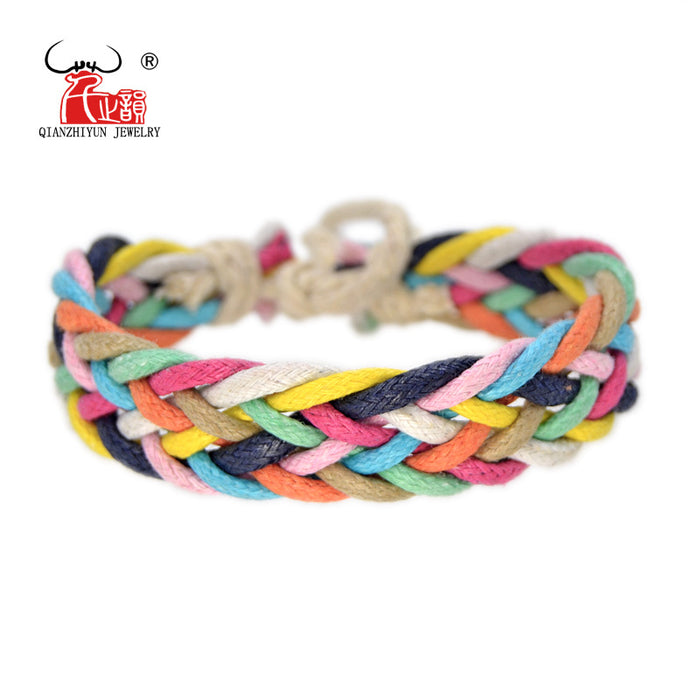 Wholesale Cotton and Linen Wide Braided Bracelet JDC-BT-QianY009