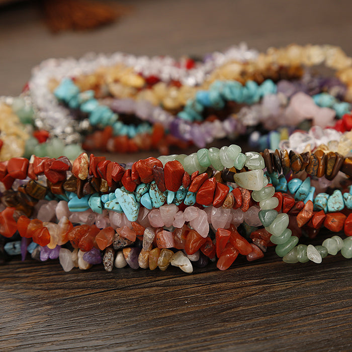 Wholesale Natural Gravel Necklace Handmade Beads Colorful JDC-NE-HXu005