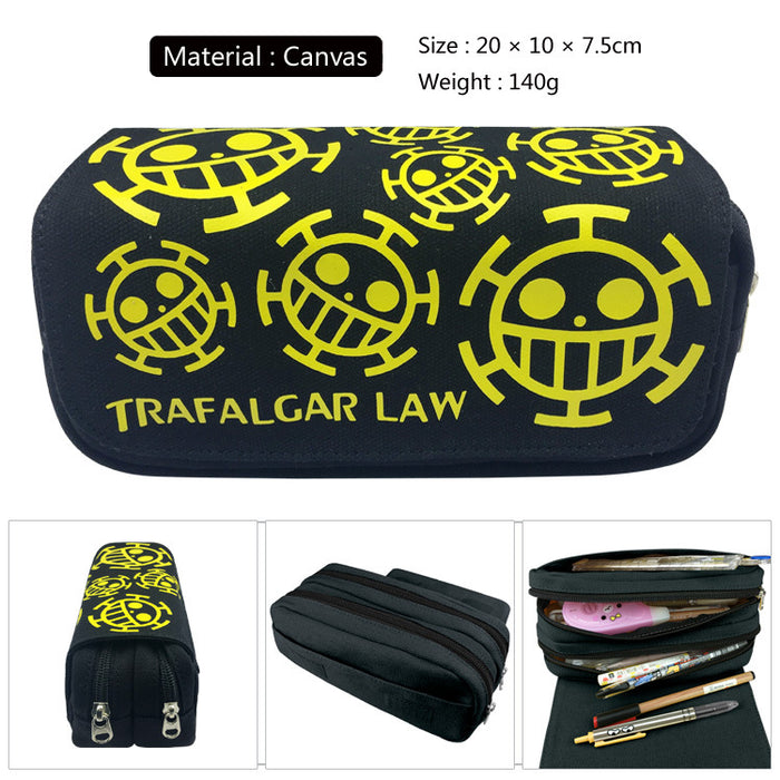 Wholesale Anime Canvas Pencil Case Multifunctional School Stationery Pouch For Students