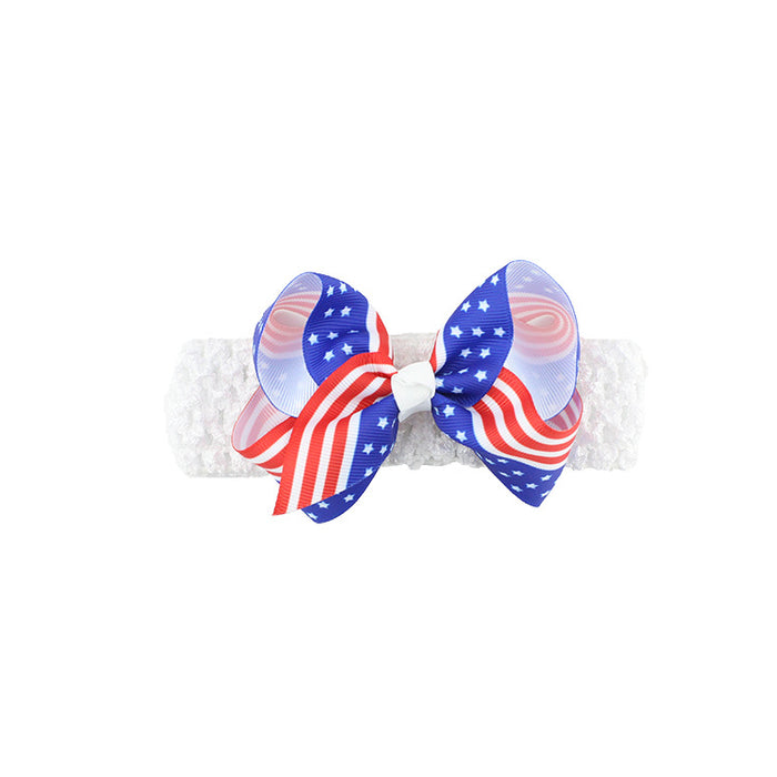 Wholesale American Flag Independence Day Children's Bow Fabric Headband JDC-HD-HeZhuo005