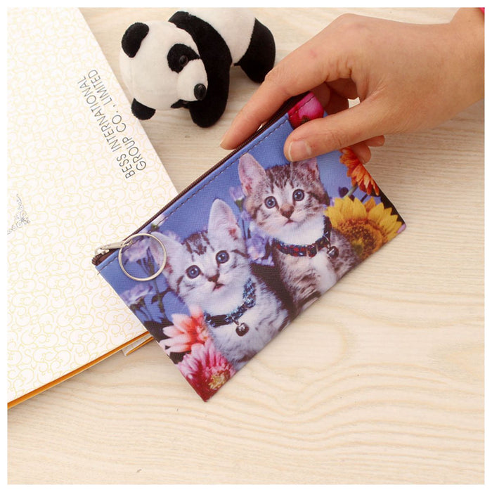 Wholesale New Cat Coin Purse Cartoon Kitten Student Thin Wallet Japanese and Korean Trend Personality Key Bag Small Square Bag JDC-WT-QW010