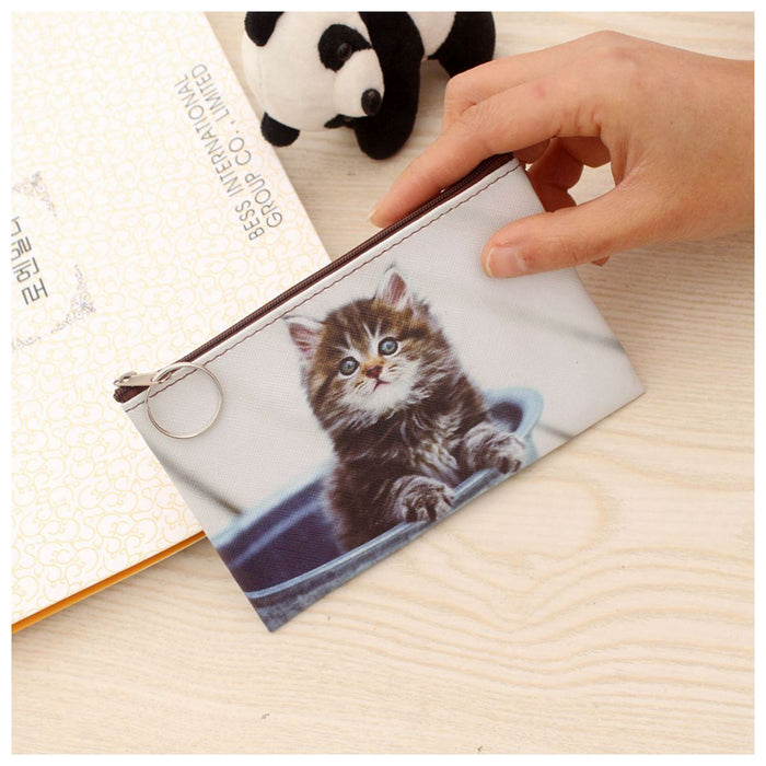 Wholesale New Cat Coin Purse Cartoon Kitten Student Thin Wallet Japanese and Korean Trend Personality Key Bag Small Square Bag JDC-WT-QW010