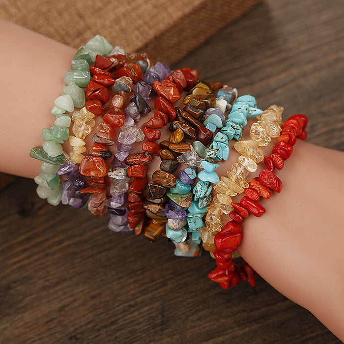 Wholesale Handmade Pearl Wearing Natural Crystal Crushed Stone Bracelet Bracelet JDC-BT-HXu001