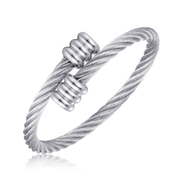 Wholesale Stainless steel elastic steel wire rope bracelet, titanium steel woven bracelet bracelet, bracelet