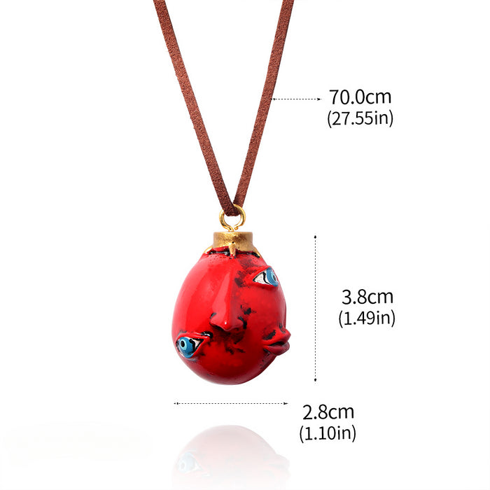 Wholesale Halloween Heart Pendant Resin Necklace JDC-NE-YouM014