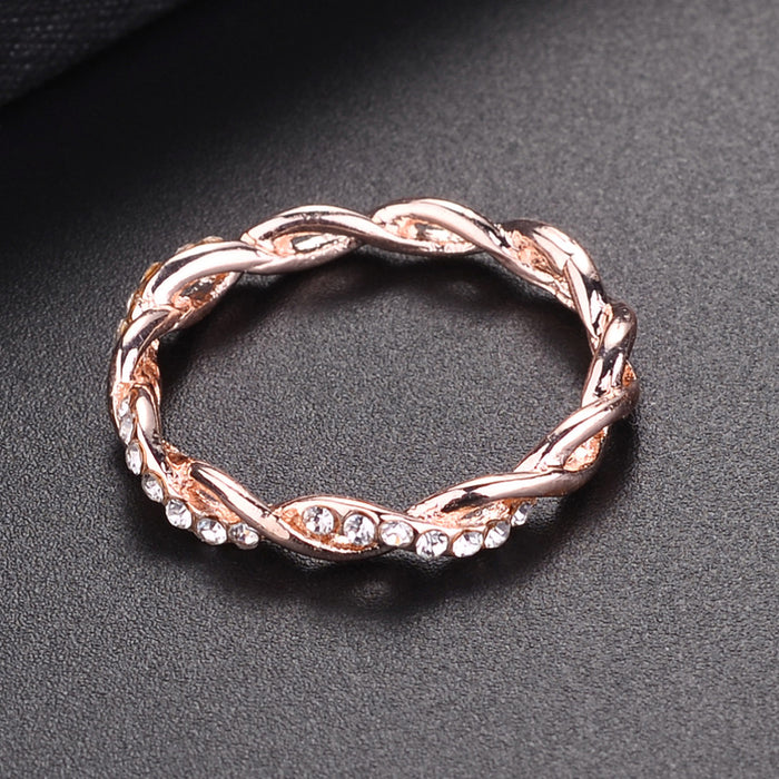 Wholesale Diamond Rhinestone Cross Twist Ring JDC-RS-DX002