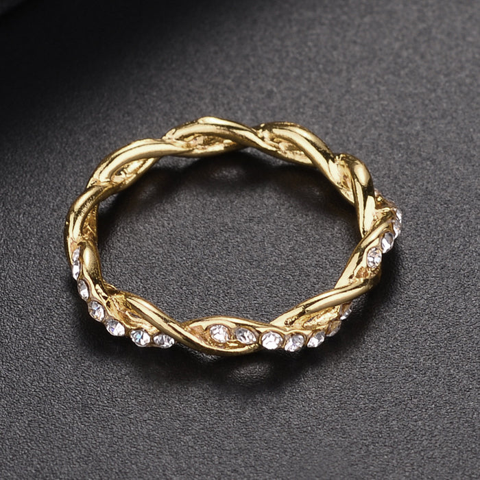 Wholesale Diamond Rhinestone Cross Twist Ring JDC-RS-DX002