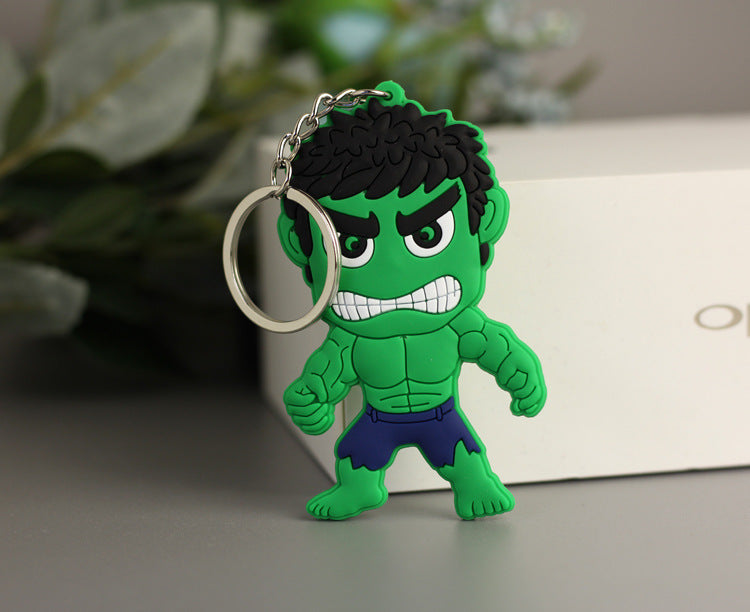 Wholesale   double-sided soft rubber keychain Cartoon keychain   luggage pendant