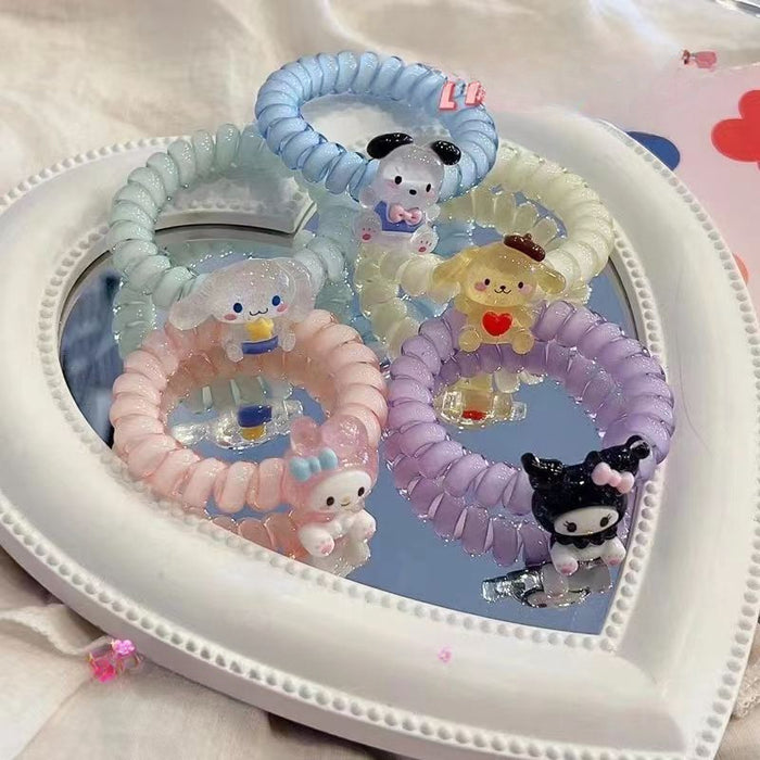 Wholesale Cartoon Cute Resin Phone Cord Hair Scrunchies (S) JDC-HS-MT001