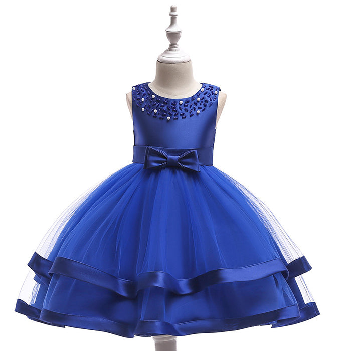 Wholesale New Host Dress Children's Wedding Dress Handmade Beaded Princess Dress Girl Dress JDC-CTS-ASQ003