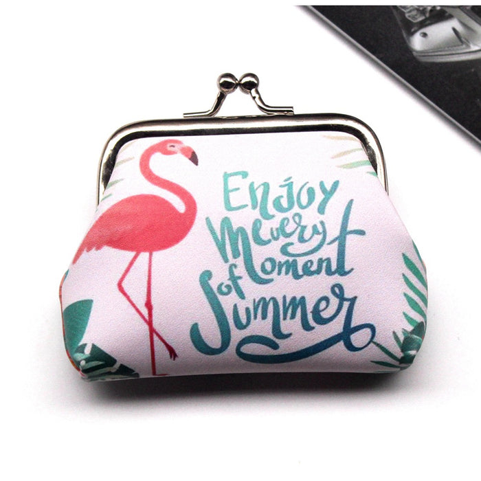 Wholesale New Flamingo Printed Buckle Change Bag Iron Clip Coin Wallet JDC-WT-QX002