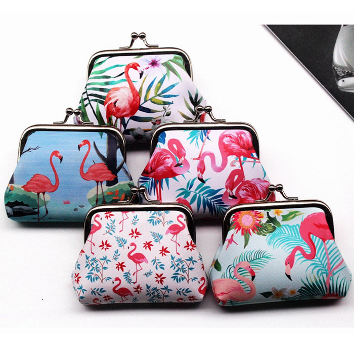 Wholesale New Flamingo Printed Buckle Change Bag Iron Clip Coin Wallet JDC-WT-QX002