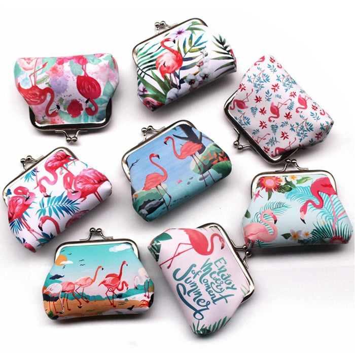 Wholesale New Flamingo Printed Buckle Change Bag Iron Clip Coin Wallet JDC-WT-QX002