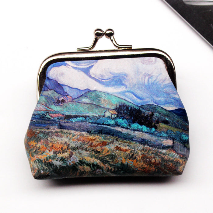 Wholesale Retro Creative Printed Women's Coin Purse with Buckle and Coin Bag JDC-WT-QW003