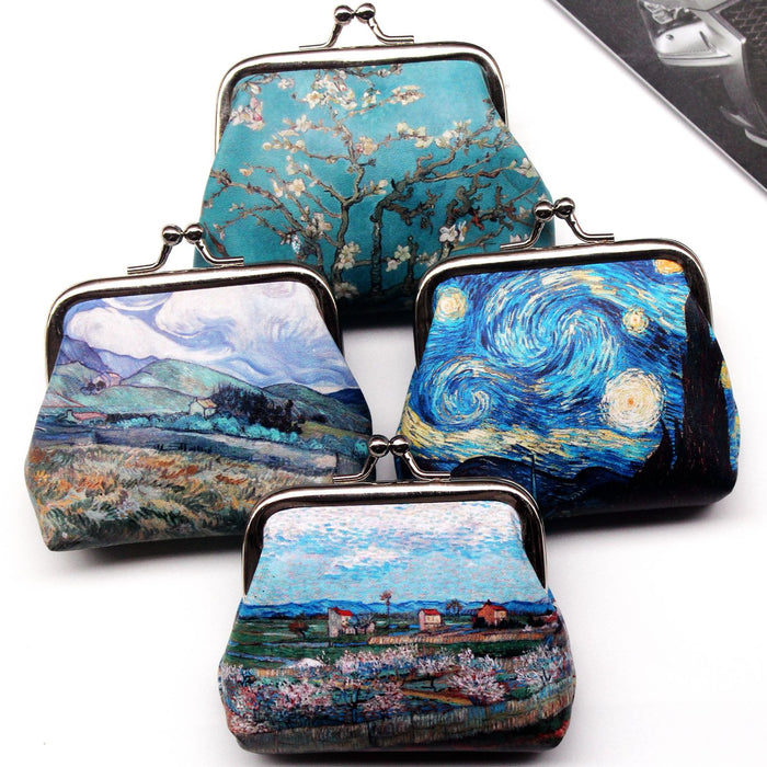 Wholesale Retro Creative Printed Women's Coin Purse with Buckle and Coin Bag JDC-WT-QW003