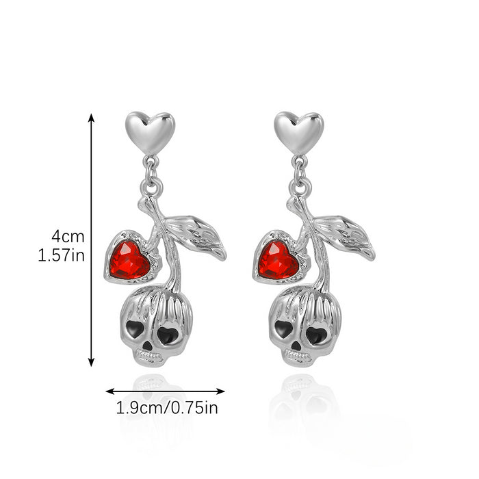 Wholesale Skull Dark Diamond Alloy Pumpkin Spider Halloween Earrings Set JDC-ES-ShuangN002