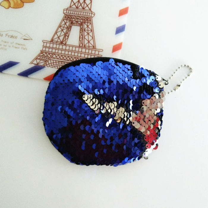 Wholesale Mermaid Sequin Coin Purse Fruit Storage Bag Plush Zipper Earphone Bag Key Bag Sequin Small Wallet JDC-WT-RC001