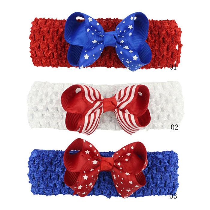 Wholesale Independence Day Fabric Bow Children's Headband JDC-HD-HeZhuo001