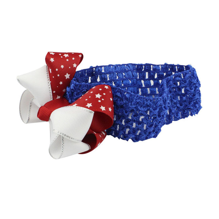 Wholesale American Independence Day Flag Stars Children's Bow Fabric Headband JDC-HD-HeZhuo004