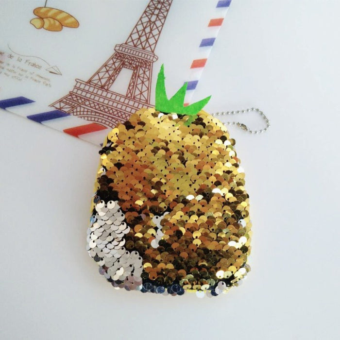 Wholesale Mermaid Sequin Coin Purse Fruit Storage Bag Plush Zipper Earphone Bag Key Bag Sequin Small Wallet JDC-WT-RC001