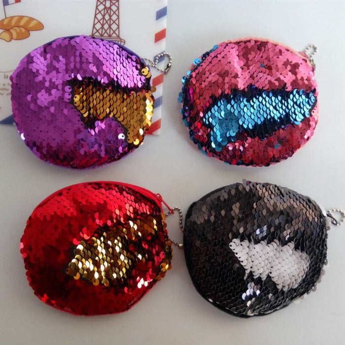 Wholesale Mermaid Sequin Coin Purse Fruit Storage Bag Plush Zipper Earphone Bag Key Bag Sequin Small Wallet JDC-WT-RC001