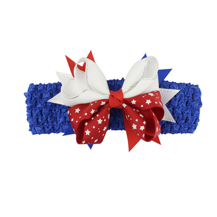 Wholesale American Flag Independence Day Children's Bow Fabric Headband JDC-HD-HeZhuo006