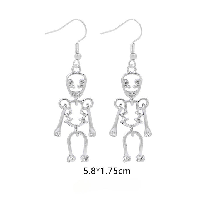 Wholesale 5pcs Halloween Series Skull Pumpkin Zinc Alloy Earrings JDC-ES-BinL009