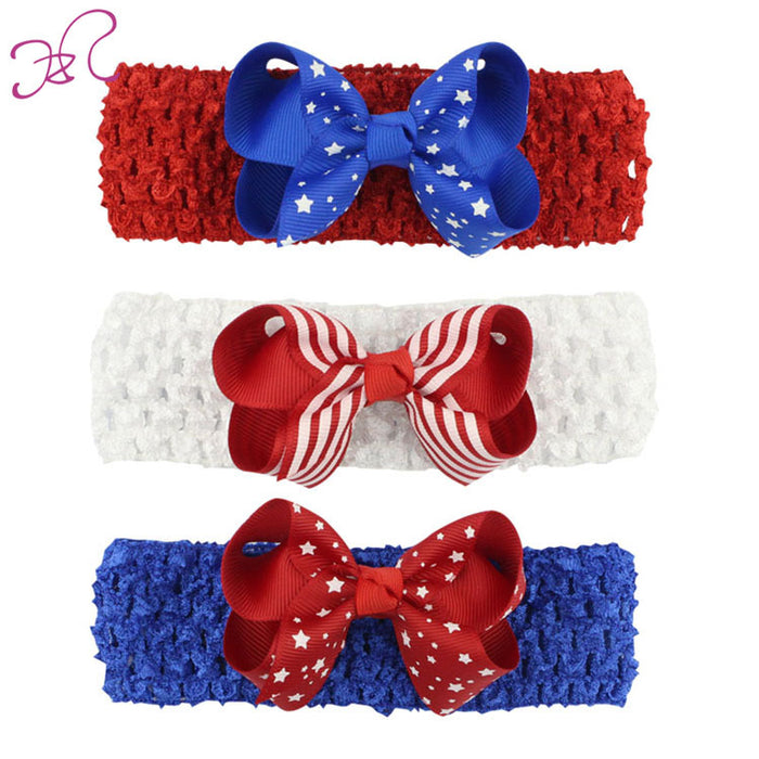 Wholesale Independence Day Fabric Bow Children's Headband JDC-HD-HeZhuo001