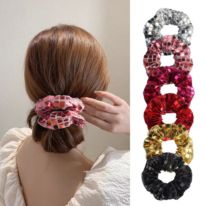 Wholesale Fabric  Square Sequin Hair Scrunchies  JDC-HS-Heqin005