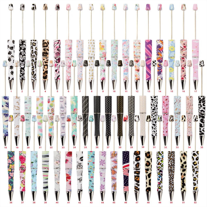 Wholesale DIY Beadable Pens  Cow Leopard Print  DIY for Beaded Plastic Pen JDC-PN-JinBN001