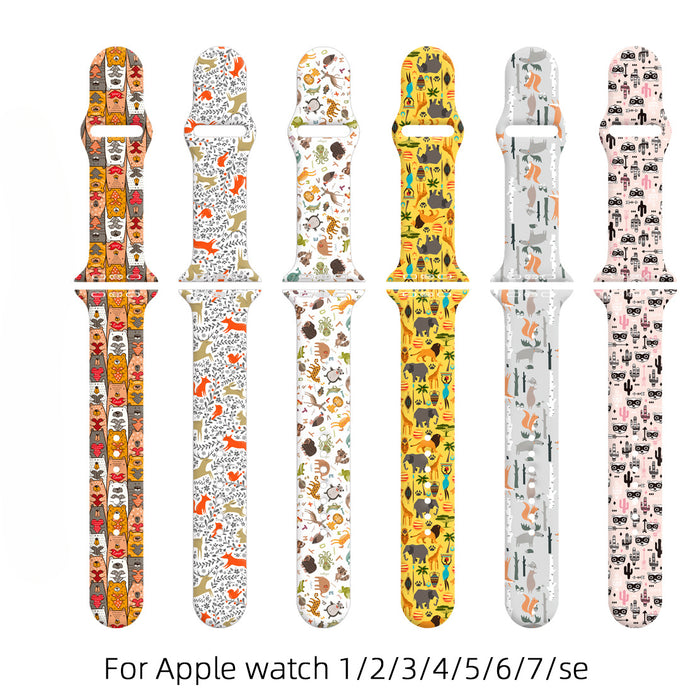 Wholesale Printed Silicone Watch Strap Wrist Strap JDC-WD-NuoQi080