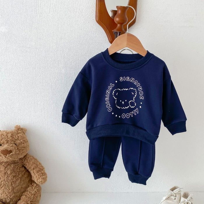 Wholesale Cute Bear Long-sleeved Trousers Children's Suit JDC-CTS-WeiNiS018