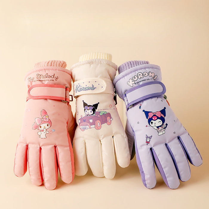 Wholesale Children's Ski Gloves Winter Baby Cute Warm Plus Velvet Thickened Boys and Girls Playing Snow Waterproof JDC-GS-Zaix001