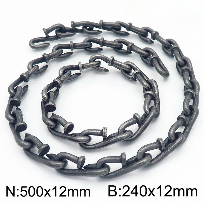 Wholesale Hook Clasp Titanium Steel Men's Bracelet JDC-BT-KaLun006