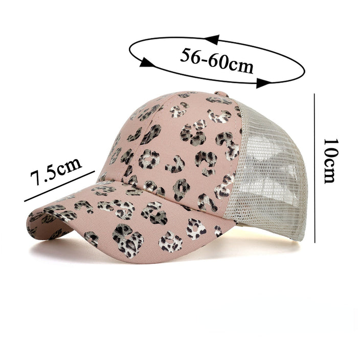 Wholesale Cotton Bronzing Leopard Print Ponytail Cap JDC-HT-ZhonM002