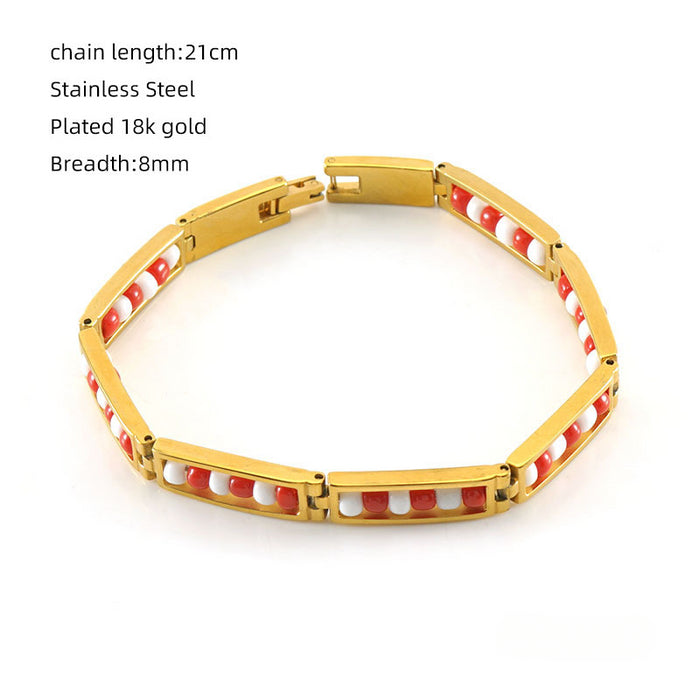 Wholesale Stainless Steel 18K Gold Bracelet JDC-BT-ZhongX005