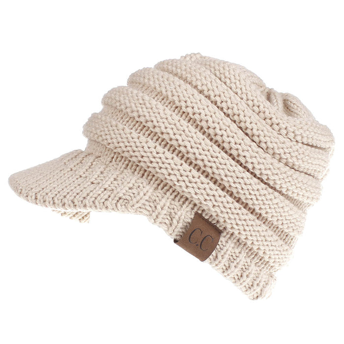 Wholesale Autumn and Winter Woolen Baseball Caps Open Ponytail Hats Knitted Winter Hats JDC-FH-XiaMi001