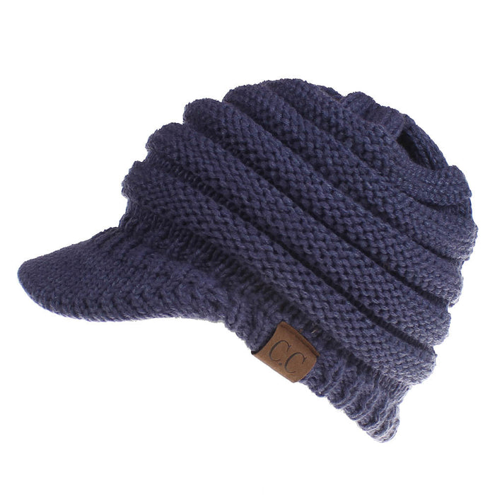 Wholesale Autumn and Winter Woolen Baseball Caps Open Ponytail Hats Knitted Winter Hats JDC-FH-XiaMi001