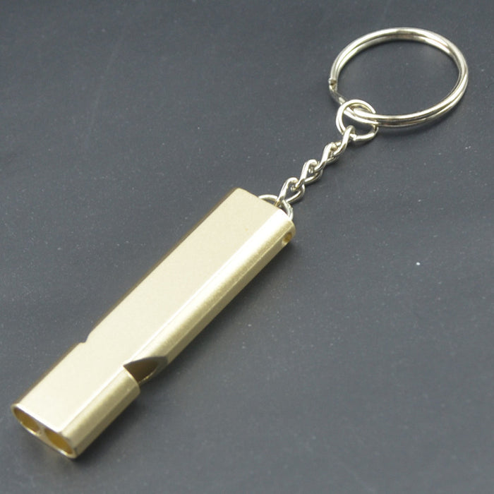 Wholesale Aluminum Alloy Double Tube Whistle Keychain JDC-KC-KB002